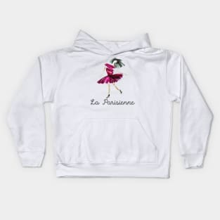 La Parisienne in red dress Kids Hoodie